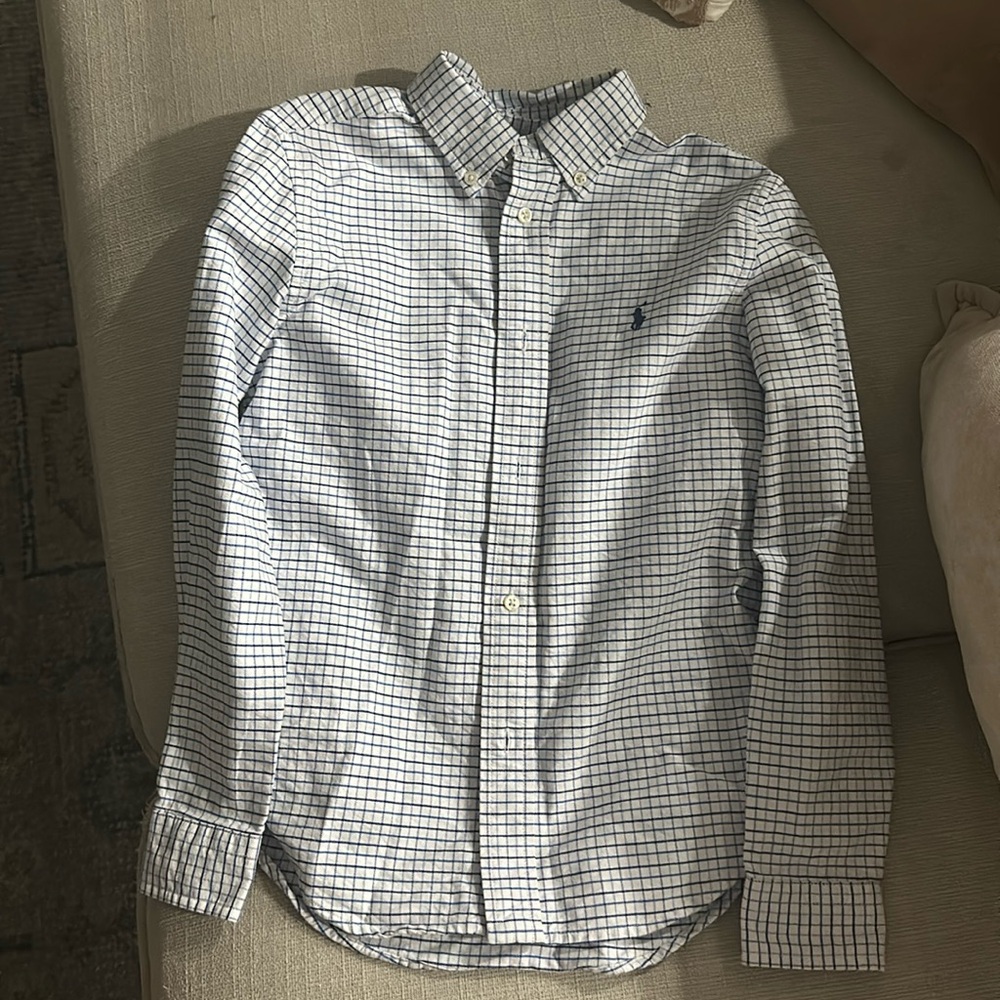 Boys polo long sleeve button down. Size 7 worn twice